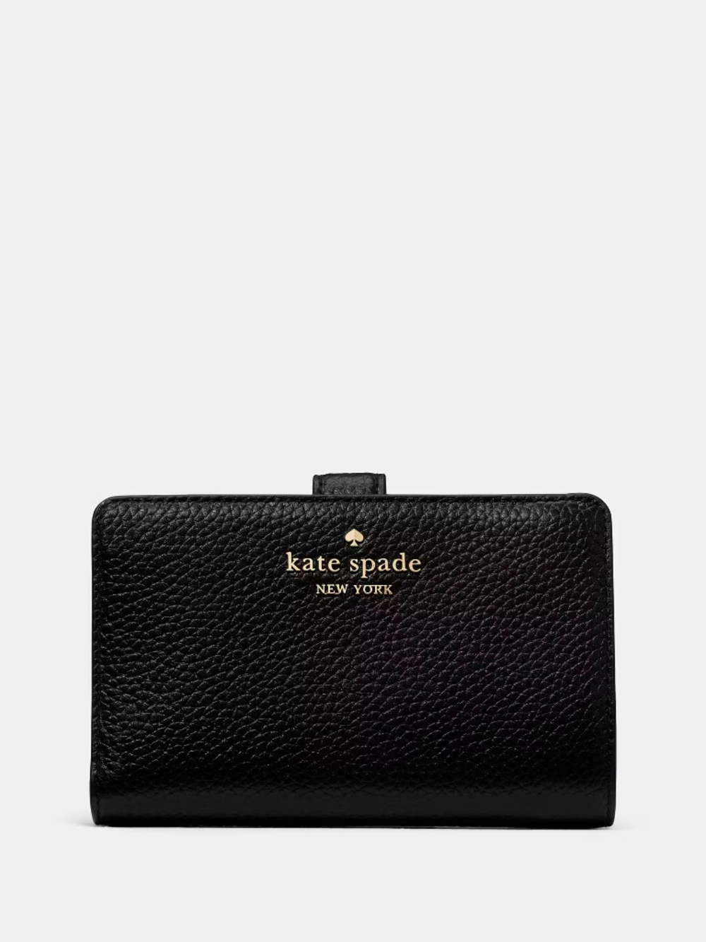 Kate Spade Medium Bifold Wallet Black Pebbled Leather